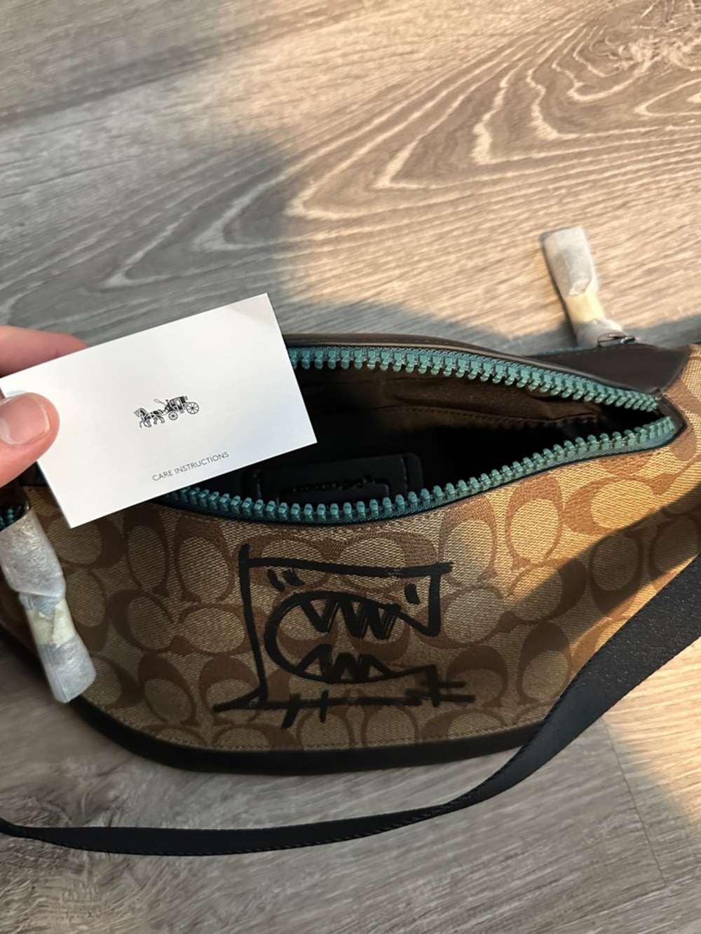 Coach Men’s Brown Signature Canvas and Black Leather Belt Bag - Picture 9 of 11